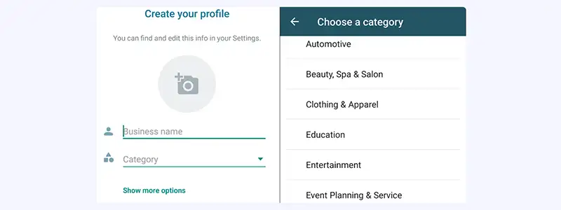 WhatsApp Business Profile